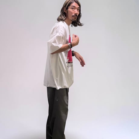 「STANDING BEAR」ボックスシルエットコードTシャツ /WHITE/M/L/XL