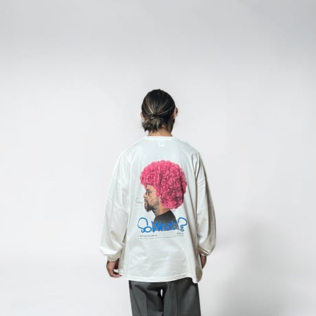 「AFRO OYAJI」 BIG LONG SLEEVE T-SHIRTS / WHITE/S/M/L