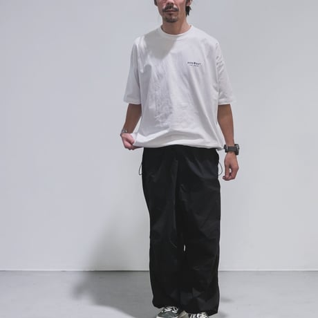 サガラ刺繍シリーズ「SIGNAL」ボックスシルエットコードTシャツ /WHITE/M/L/XL