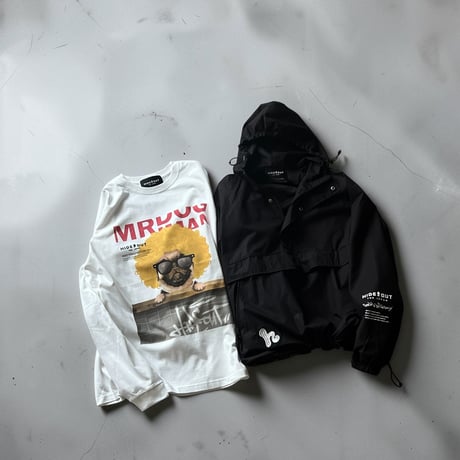 「MR.DOGMAN 【アフロドッグ】YELLOW ver.」 BIG LONG SLEEVE T-SHIRTS / WHITE/S/M/L