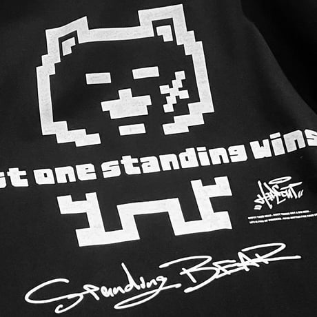 【限定受注カラー】「STANDING BEAR」ボックスシルエットコードTシャツ /BLACK/M/L/XL