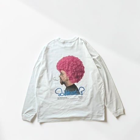 「AFRO OYAJI」 BIG LONG SLEEVE T-SHIRTS / WHITE/S/M/L