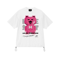 「STANDING BEAR」ボックスシルエットコードTシャツ /WHITE/M/L/XL