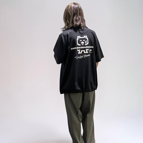 【限定受注カラー】「STANDING BEAR」ボックスシルエットコードTシャツ /BLACK/M/L/XL