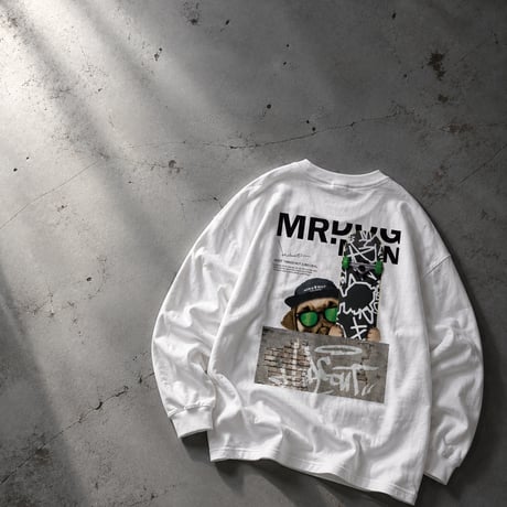 「MR.DOGMAN-SKATE」 BIG LONG SLEEVE T-SHIRTS / WHITE/S/M/L