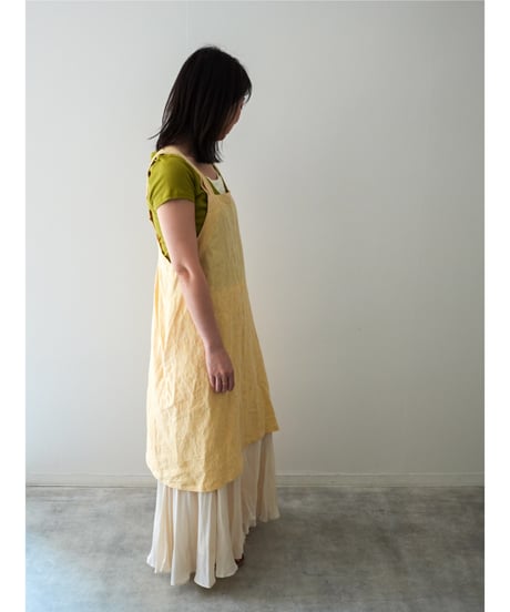 リネンシャンブレー　クロスエプロン　限定レモン