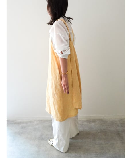 リネンシャンブレー　クロスエプロン　限定レモン