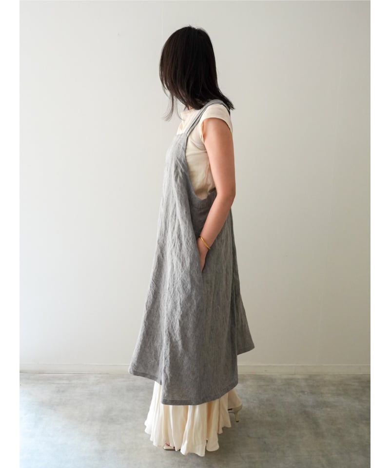 リネンシャンブレー クロスエプロン 限定フォググレー | E'PICE