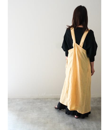 再販｜リネンシャンブレー｜クロスエプロン｜限定レモン
