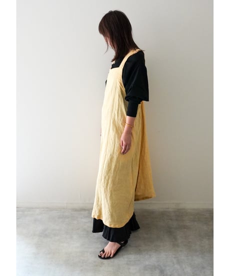再販｜リネンシャンブレー｜クロスエプロン｜限定レモン