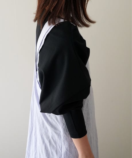 リネンシャンブレー　クロスエプロン　限定スミレ