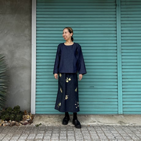 【YELLOW FLOWER Denim/ Skirt】