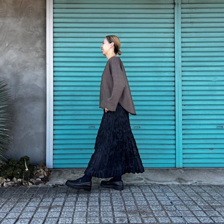 【BAKED CRINKLE / SUEDE SKIRT】  総丈80〜95cm