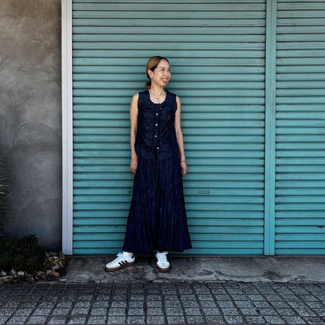 【Shirring Denim Vest】
