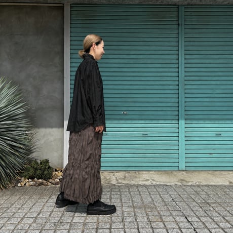 【BAKED CRINKLE GLEN CHECK SKIRT】  総丈80〜95cm