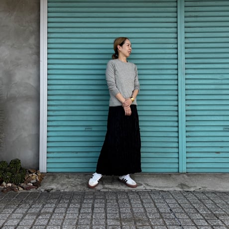 【  BAKED CRINKLE / WOOL BLEND SKIRT 】  総丈80〜95cm