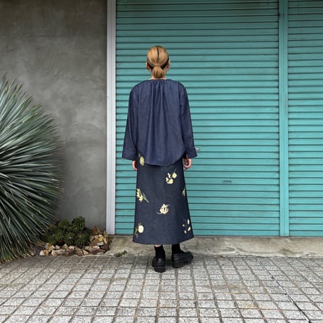 【YELLOW FLOWER Denim/ Skirt】
