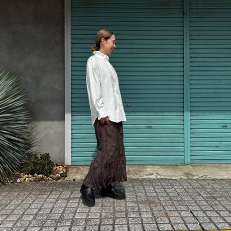 【BAKED CRINKLE GLEN CHECK SKIRT】  総丈80〜95cm
