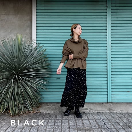 【DOT PRINT CRINKLE SKIRT】  総丈80〜95cm