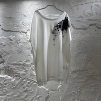 【Black Flower / dolman sleeve T-shirt】