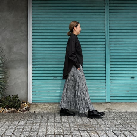 【BAKED CRINKLE GLEN CHECK SKIRT】  総丈80〜95cm