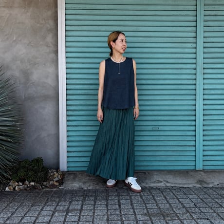 【Shirt Denim / Sleeveless Blouse】Indigo