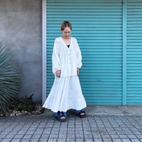 【Linen Crinkle Skirt】