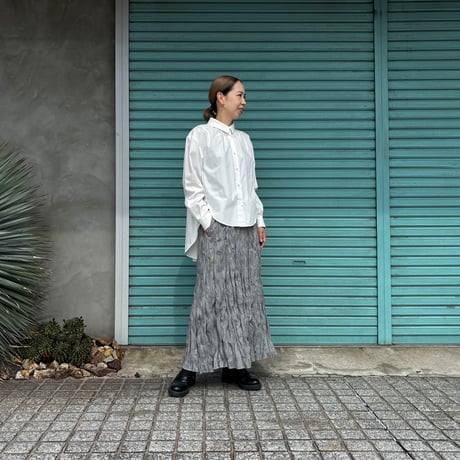 【BAKED CRINKLE GLEN CHECK SKIRT】  総丈80〜95cm