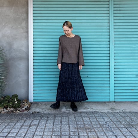 【BAKED CRINKLE / SUEDE SKIRT】  総丈80〜95cm