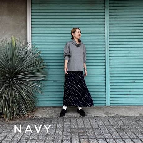 【DOT PRINT CRINKLE SKIRT】  総丈80〜95cm