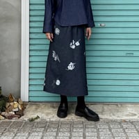 【SHADOW FLOWER DENIM SKIRT】