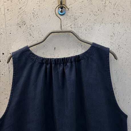 【Shirt Denim / Sleeveless Blouse】Indigo