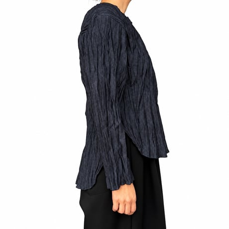 【Baked Crinkle Denim T-Blouse】