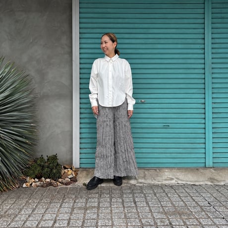 【BAKED CRINKLE / GLEN CHECK PANTS】