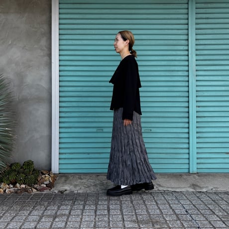 【  BAKED CRINKLE / WOOL BLEND SKIRT 】  総丈80〜95cm