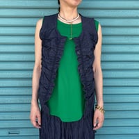 【Shirring Denim Vest】