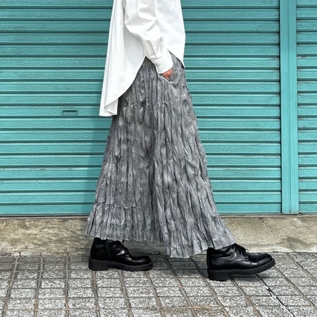 【BAKED CRINKLE GLEN CHECK SKIRT】  総丈80〜95cm