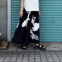 【Brush Camouflage / Flare Skirt】 Black