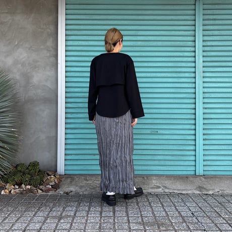 【  BAKED CRINKLE / WOOL BLEND SKIRT 】  総丈80〜95cm