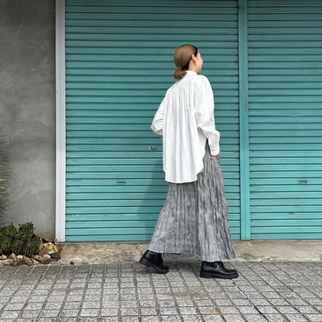【BAKED CRINKLE GLEN CHECK SKIRT】  総丈80〜95cm