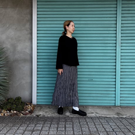 【  BAKED CRINKLE / WOOL BLEND SKIRT 】  総丈80〜95cm