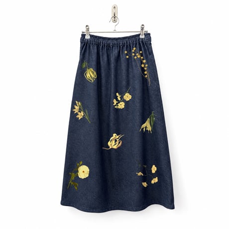 【YELLOW FLOWER Denim/ Skirt】