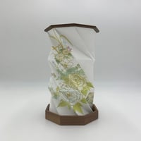 【折り畳み式行灯】　創作提灯　牡丹　こげ茶　高さ22cm　【送料無料】【web特別価格】