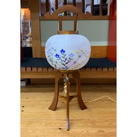 盆提灯　木製大内行灯　10号　ケヤキ色　桔梗にすすき　絹二重　高さ75.5cm【送料無料】【web特別価格】