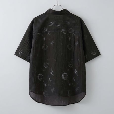 シアサッカー総柄シャツ【ワイドシルエット】　63702301   BK1