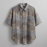 シアサッカー総柄シャツ【ワイドシルエット】　63702301  BW
