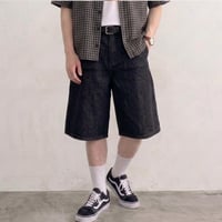 デニムショートパンツ【ハーフパンツ】　F0603-205 BK