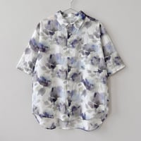 シアサッカー総柄シャツ【ワイドシルエット】　63702301  WH