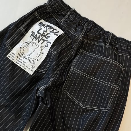 ヒッコリーバレルレッグワイドデニム【カーブパンツ】840806