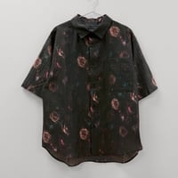 シアサッカー総柄シャツ【ワイドシルエット】　63702301  BK2